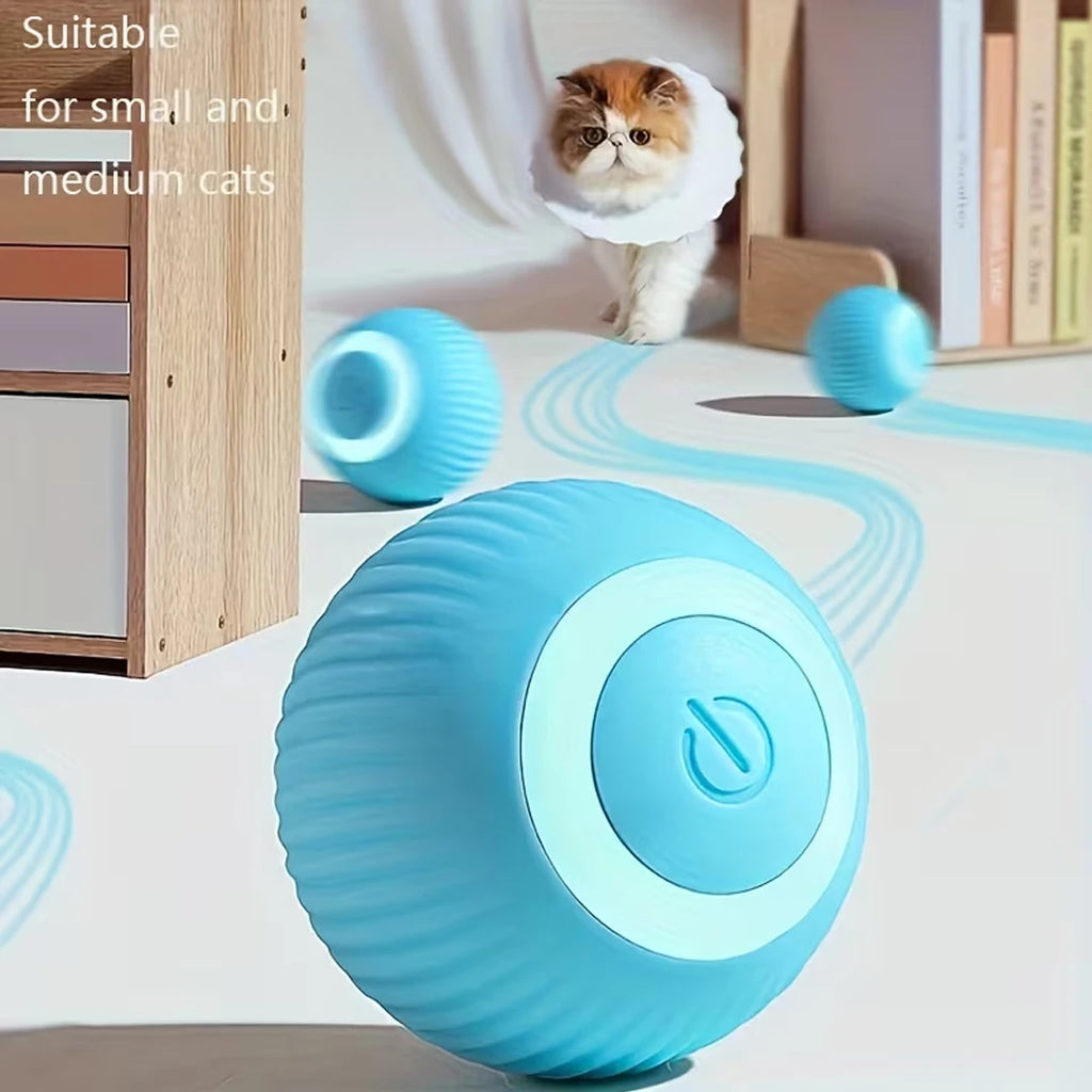 Automatic Rolling Ball Cat Toy USB Rechargeable Interactive Motion Activated Glow in the Dark Silicone Pet Ball Toy Safe for All