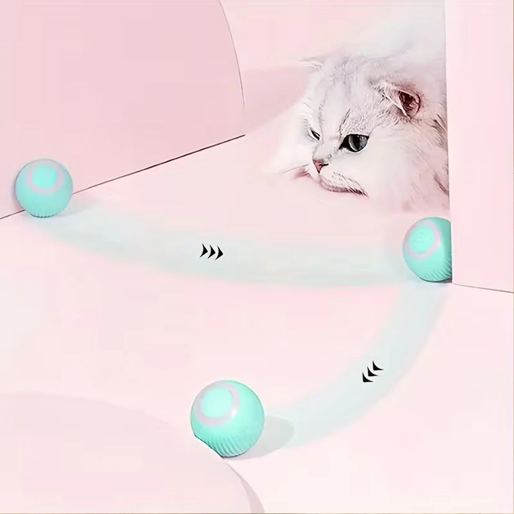 Automatic Rolling Ball Cat Toy USB Rechargeable Interactive Motion Activated Glow in the Dark Silicone Pet Ball Toy Safe for All