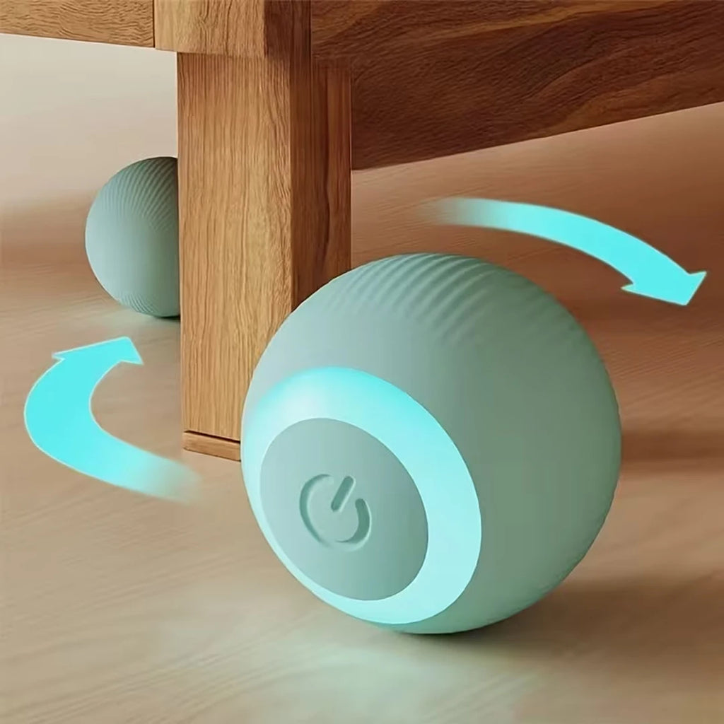 Automatic Rolling Ball Cat Toy USB Rechargeable Interactive Motion Activated Glow in the Dark Silicone Pet Ball Toy Safe for All