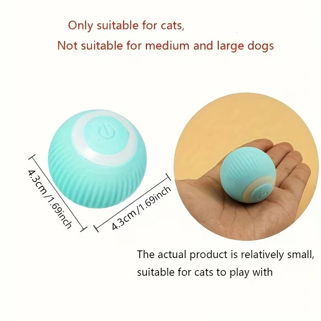Automatic Rolling Ball Cat Toy USB Rechargeable Interactive Motion Activated Glow in the Dark Silicone Pet Ball Toy Safe for All